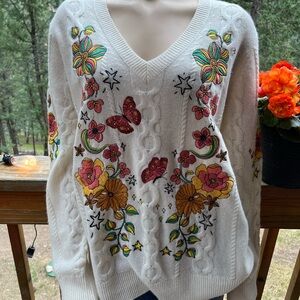 Johnny Was The Wonder Years Cable Knit Sweater XL NWT